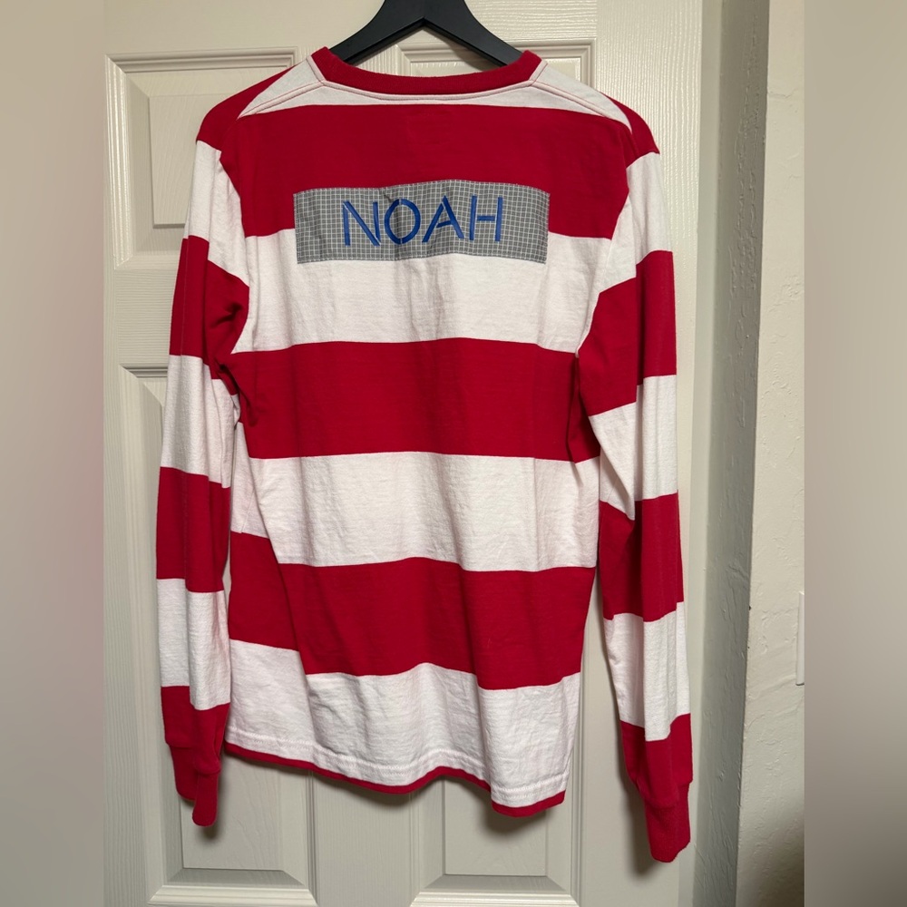 Noah NYC Red & White Striped Long Sleeve Tee